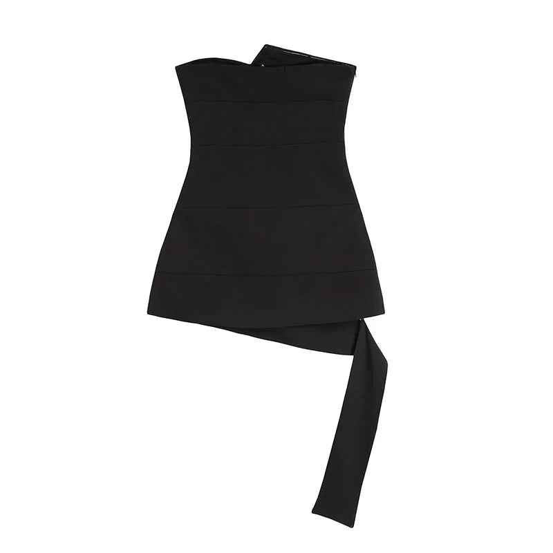 Women's Y2K Korean Style Sleeveless Mini Dress - Vintage E-girl Black Party Dress for Spring Holiday