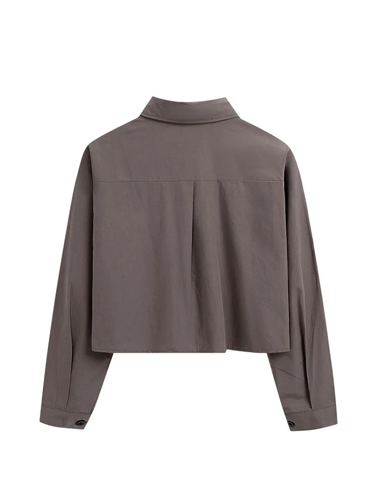 Women's Shirts Harajuku Design Safari Style Unisex Streetwear Top BF Trendy Tide Punk Popular Gothic Female Blouse Short Loose