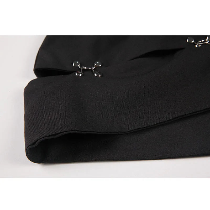 Women's Y2K Korean Style Sleeveless Mini Dress - Vintage E-girl Black Party Dress for Spring Holiday