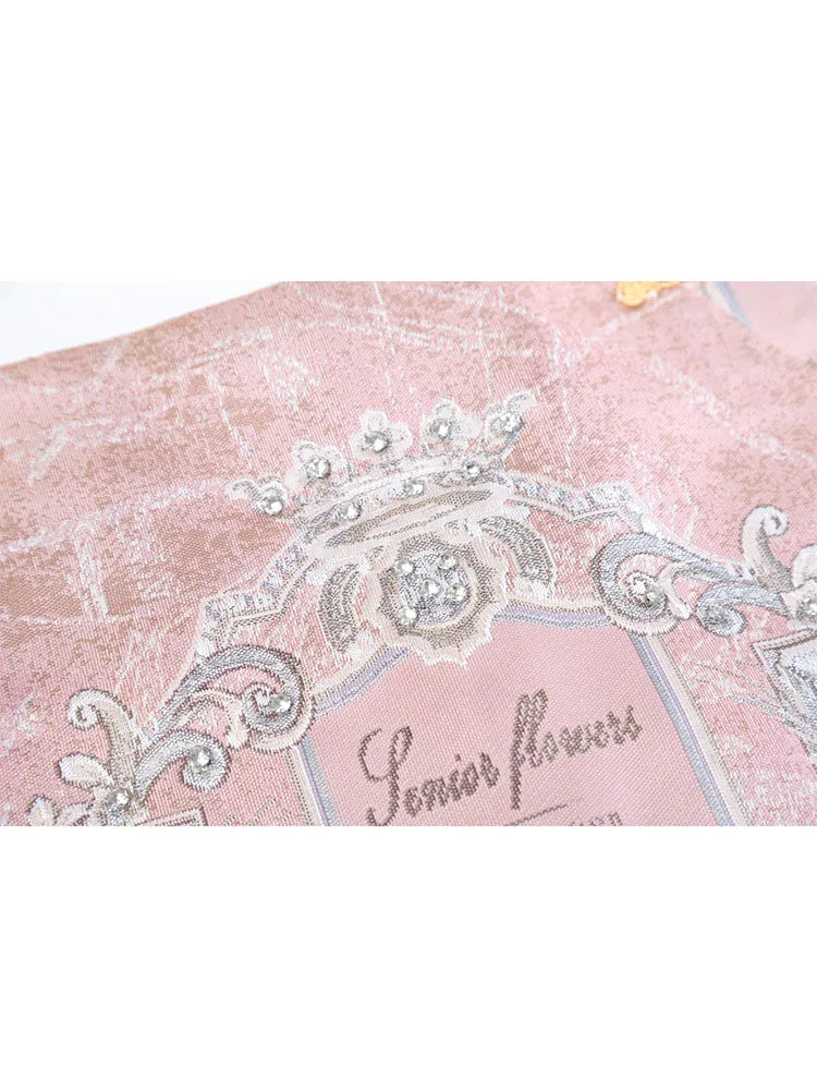 Women's Pink Print Skirt Vintage Y2k A-line Skirt Harajuku Streetwear Ladies Mini Skirts 2000s Aesthetic Fashion Clothes Summer