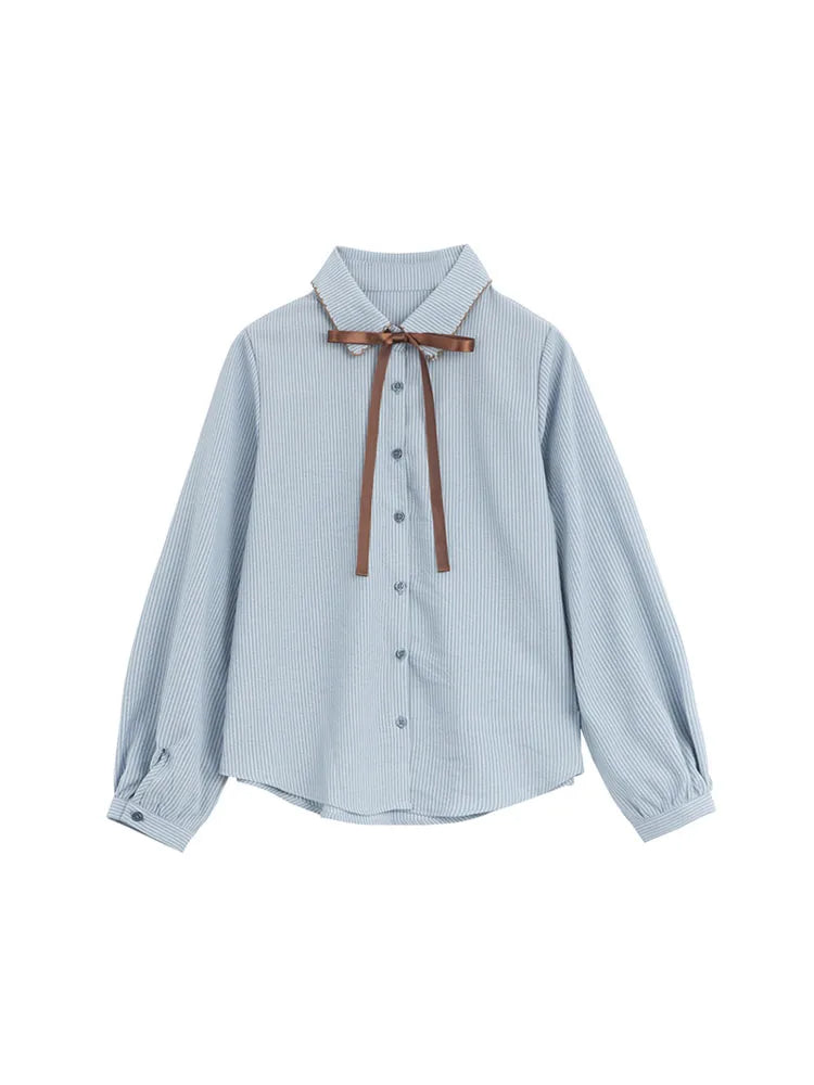 Preppy Bow Blouse & Vest Set Autumn Two-Piece