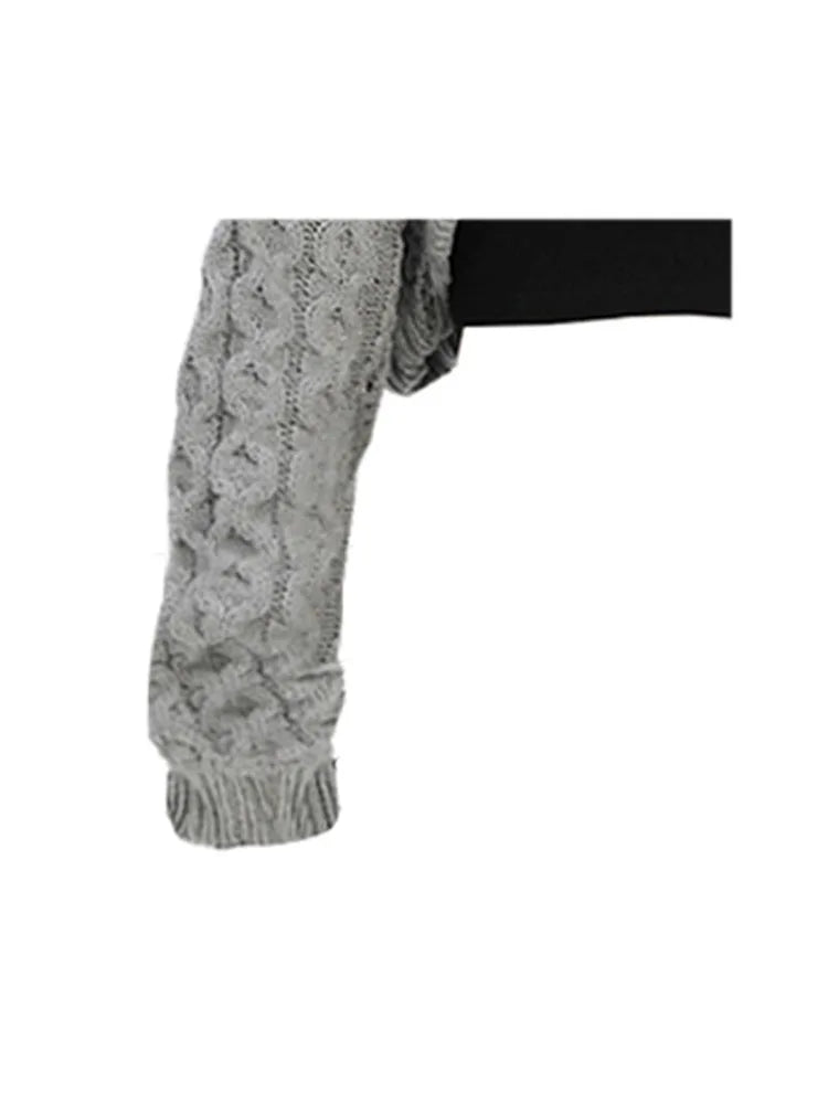 2022 Autumn New Women Solid Color Pullover Sweater Hollow Out Knitted Long Sleeve Cropped Sweater Korean Style Casual Fashion