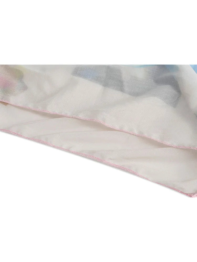 Off Shoulder Mesh Tees Hand-Painted Streetwear Sexy Slim Bodycon T Shirt Female Long Sleeve 2022 Chic Elastic Party Ins Tide Top