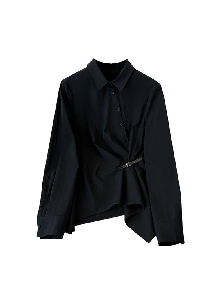 Y2K Gothic Blouse - Black Korean Vintage Long Sleeve Autumn