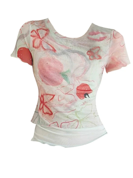 Subculture Woman Clothing Y2K Punk T-shirts American Vintage Sweet Sexy Short Female Clothing Summer Casual Popular Tops 2025