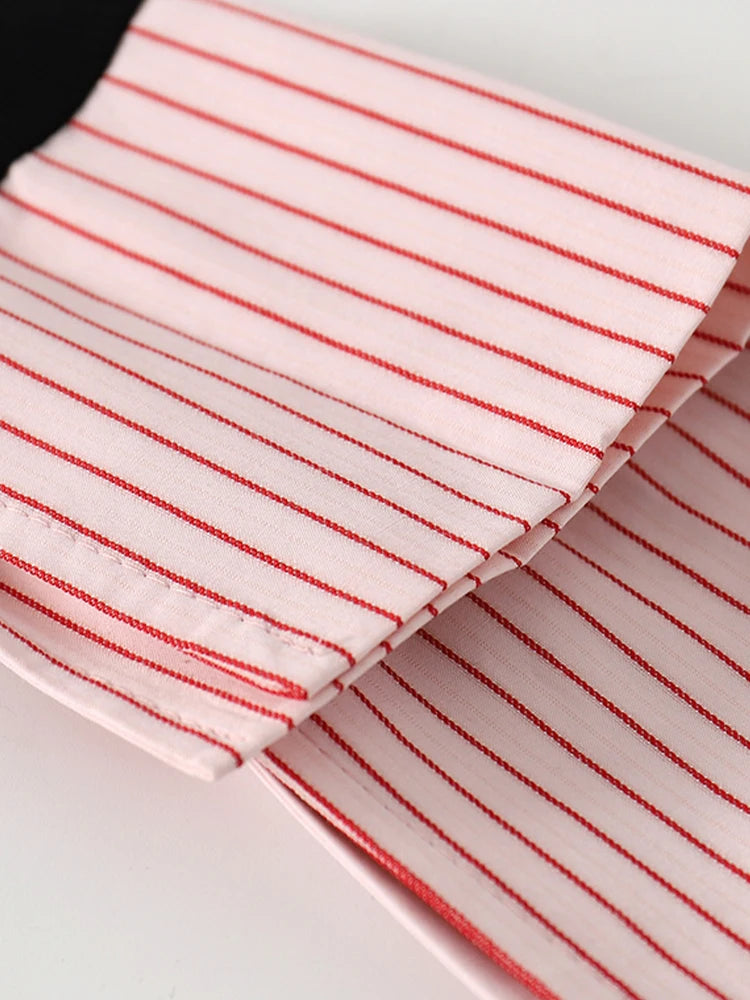 Y2K Pink Patchwork Blouse - Korean Vintage Long Sleeve 2025 Autumn