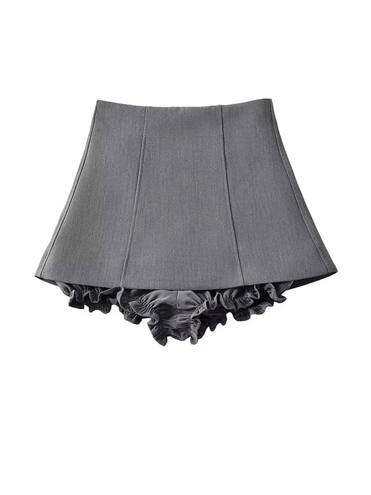 Women Grey Skirt Shorts Harajuku Korean 90s Casual Y2k Mini Skirt Fashion Vintage Black Goth A-line Skirt 2023 Emo 2000s Clothes