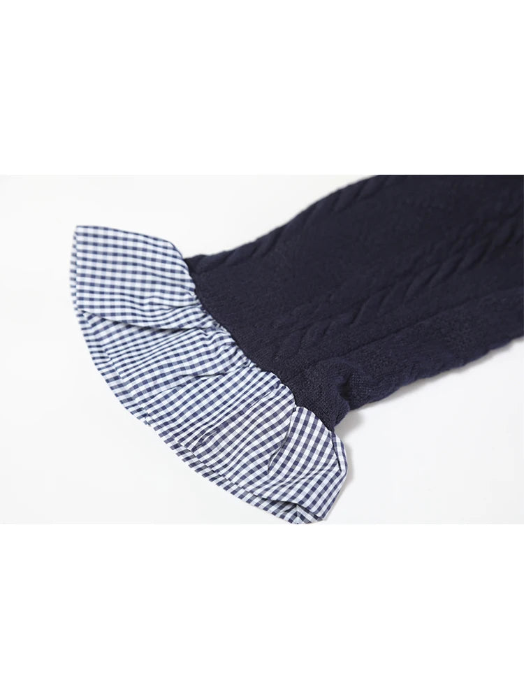 Women's Navy Cardigan Sweater Harajuku Preppy Style Long Sleeves Sweaters Jumper Aesthetic Vintage Y2k 2000s Emo Clothes Autumn