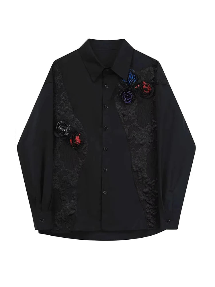 Women's Black Gothic Shirts and Blouses Y2k Long Sleeve Harajuku Streetwear 2000s Vintage Sweet Shirt For Lady Blusas Tops