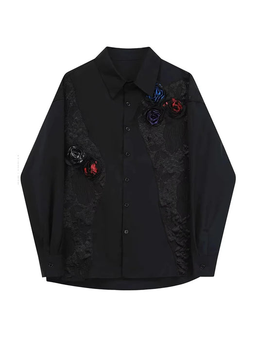 Women's Black Gothic Shirts and Blouses Y2k Long Sleeve Harajuku Streetwear 2000s Vintage Sweet Shirt For Lady Blusas Tops