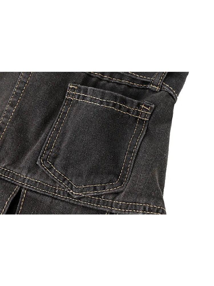 2022 Spring Women's High Waist Denim Mini Pleated Skirt Harajuku Streetwear Vintage Loose Casual Ladies Y2K A-line Short Skirts