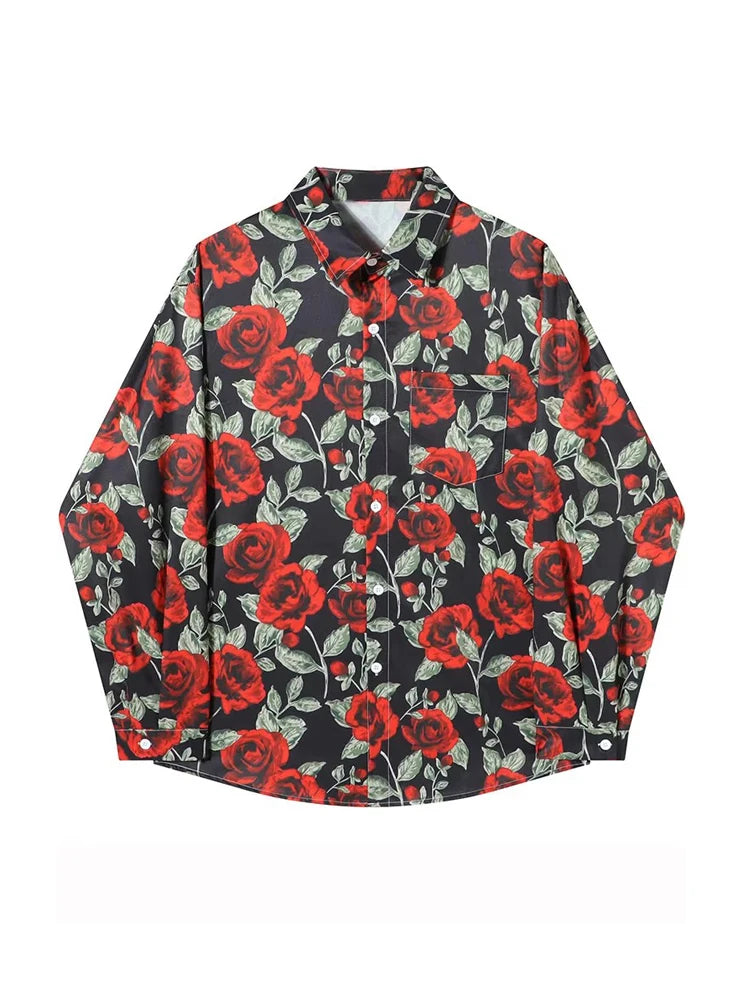 Women's Floral Shirts and Blouses Y2k Fashion Long sleeve V-neck Tops Women Causal Vintage Sweet Shirt For Lady Blusas Tops