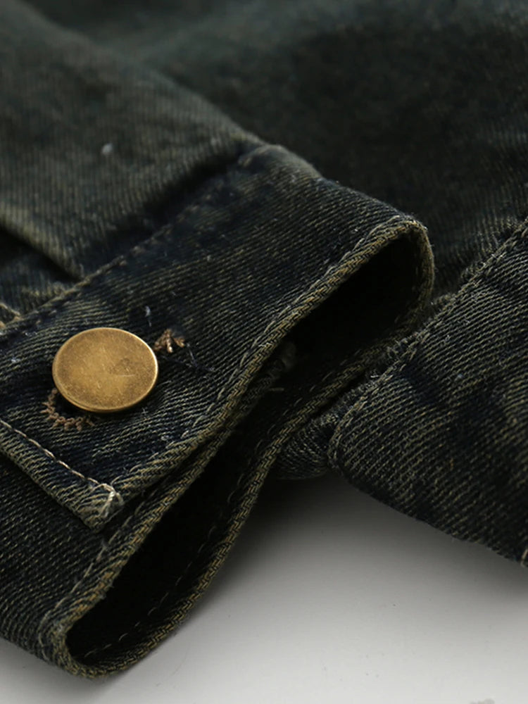 Women's Ripped Denim Jacket Korean Style Long Sleeve Denim Coat Female Fashion Streetwear Harajuku Vintage Outerwear Top Clothes