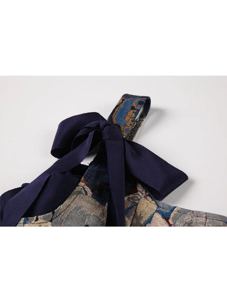 New 2022 Korean Cute Bear Jacquard Bow Women Suspender Vest Summer Y2K Vintage Casual Sleeveless Off Shoulder Ladies Crop Tops