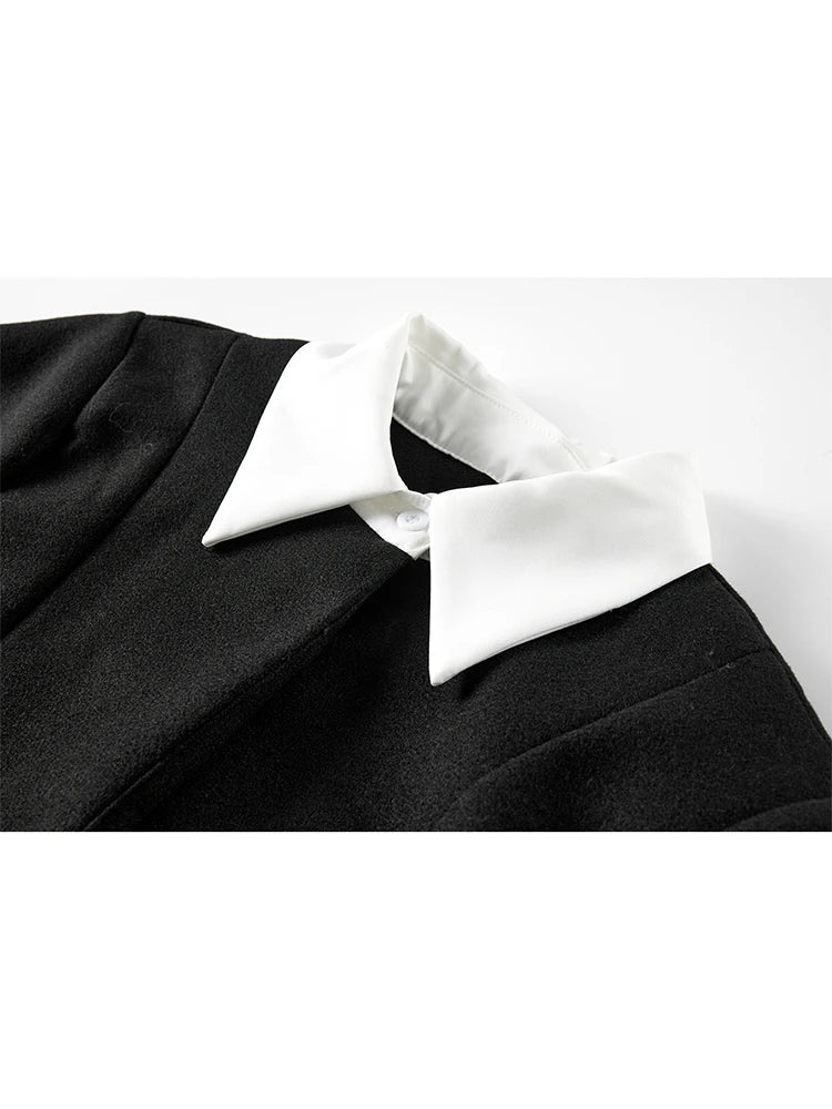 Women Black Gothic Blazer Elegant Vintage 90s Fashion Coat with Belt Y2k Suit Jacket Harajuku Long Sleeve Outwear 2000s Clothes