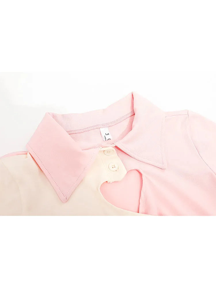 2022 Women T Shirts 90s Girls Sexy Heart Hollow Out Crop Top Aesthetic Casual Vintage Short Sleeve Tee Top Summer Streetwear Y2K