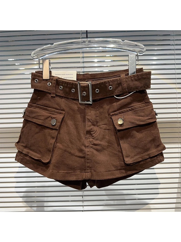 Women's Black Denim Cargo Shorts Fashion High Waist Ladies Streetwear Baggy Cowboy Shorts Jeans 2000s Y2k Harajuku 2000s Clothes