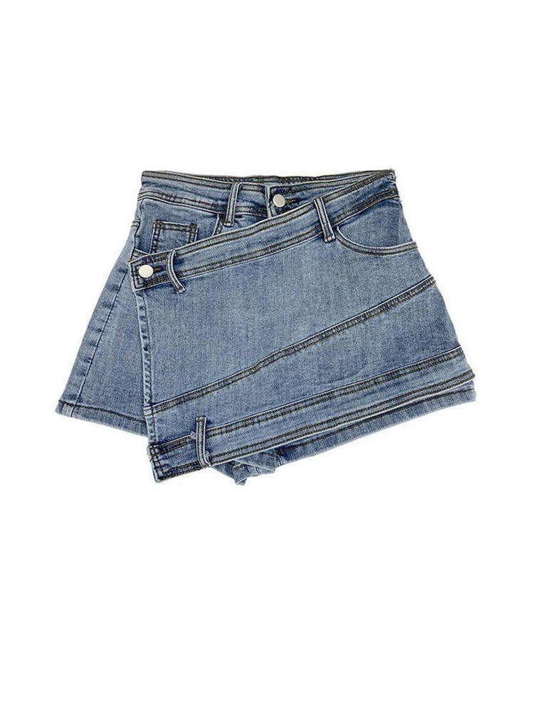 Women Army Green A-line Denim Skirt Vintage Y2k Mini Jean Skirt Harajuku Korean Style Cowboy Skirts 2000s Fashion Clothes Summer