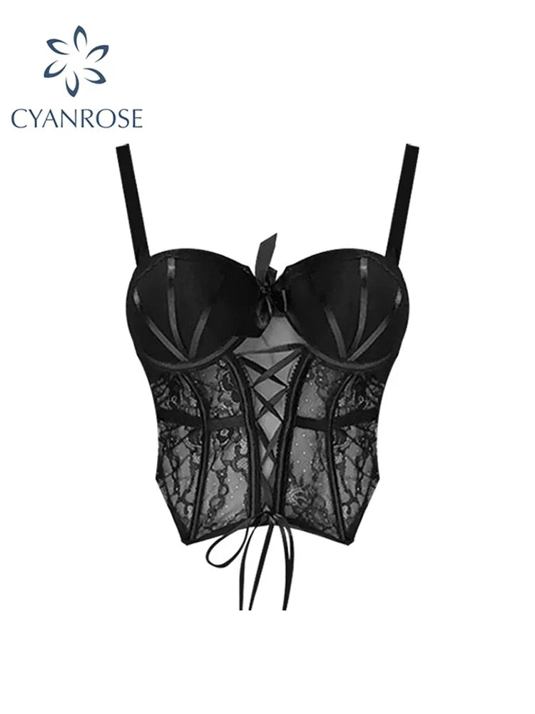 Black Gothic Women's Y2k Crop Top Sleeveless Off Shoulder 2023 Summer Fashion Streetwear Casual Chic Vintage Camisole Tank Tops