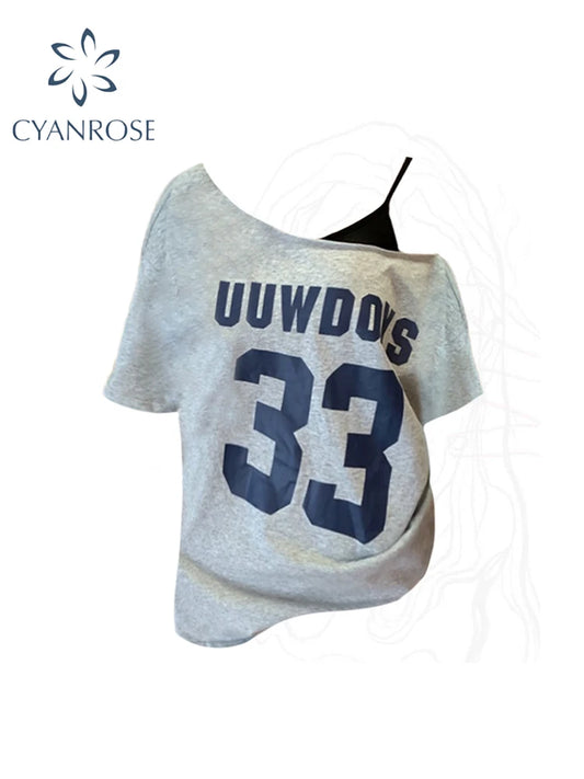 Women's Graffiti Print T-shirt Harajuku Korean Y2k Aesthetic Vintage Short Sleeve Oversize T-shirts Clothes 2000s Clothes Summer