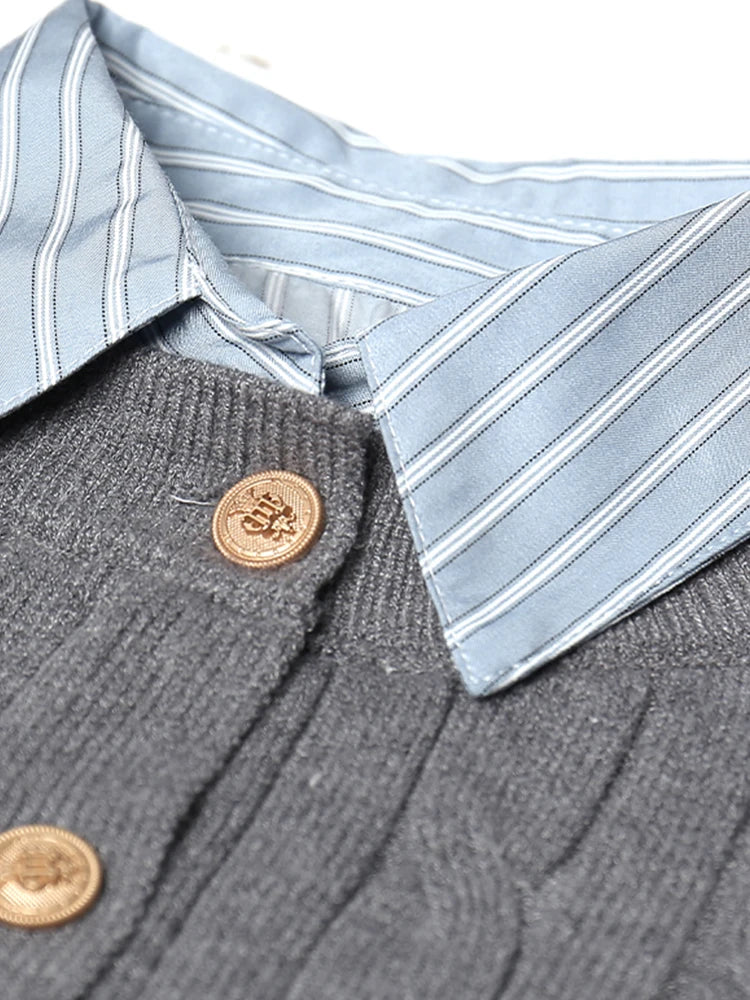 Women's Grey Cardigan Knitted Sweater Harajuku 90s Aesthetic Y2k Long Sleeve Sweater Jumper Vintage 2000s Aesthetic Clothes 2024