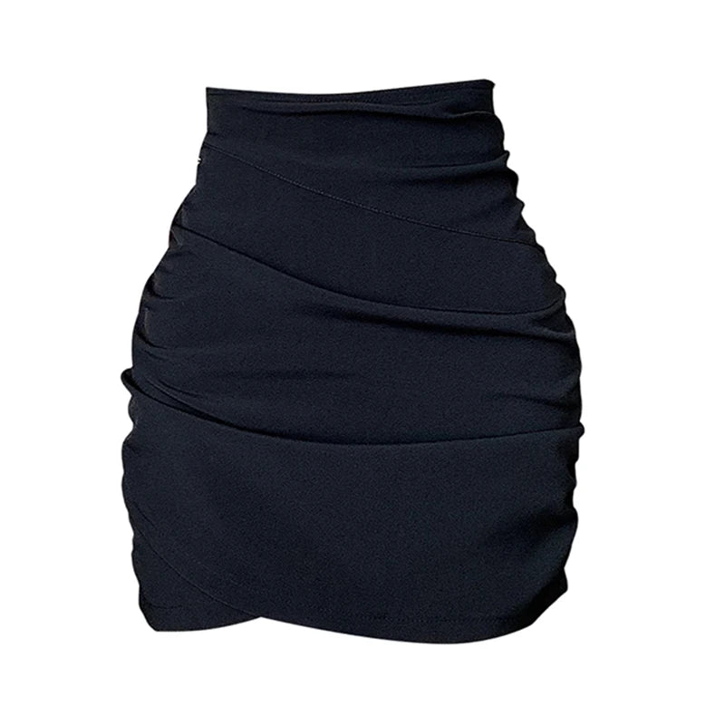 Women Black Gothic Skirt Y2k Summer Harajuku Korean Style Casual Chic Fashion Vintage High Waist A-line Mini Skirt Clothes 2023