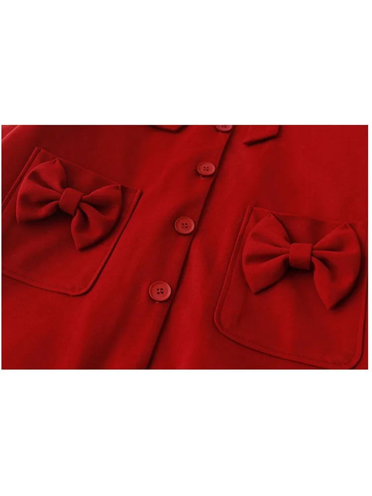 Woolen Coat Women's Mid-length Winter New Korean Fashion Long Coat Thickened Single Breasted Kawaii Women's Coat Parkas