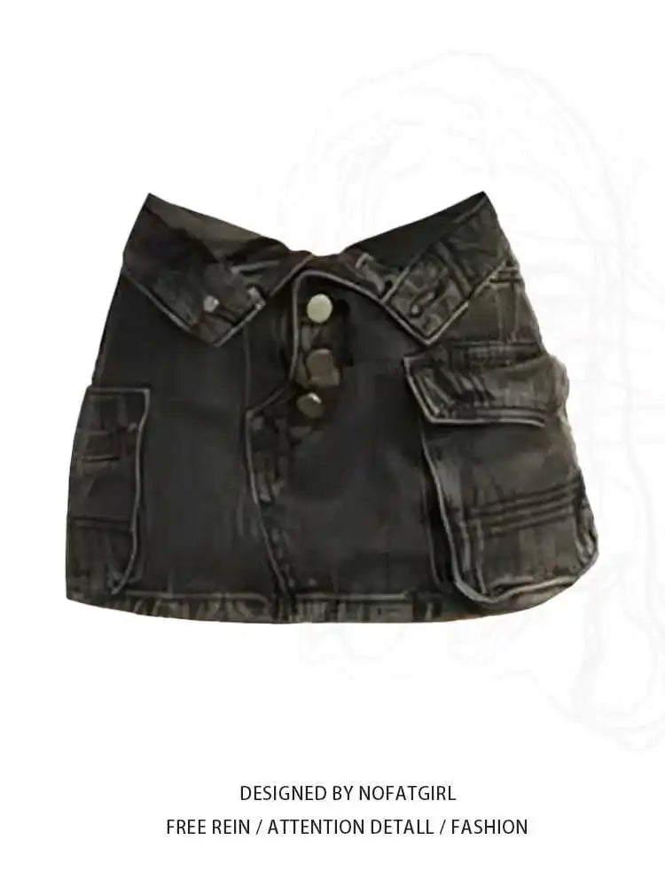 French Elegance Wrap Hip High Waist Slim Short Skirts Summer Women Cargo Skirt New Design Solid Sexy Gyaru Short Hot Mini Skirt