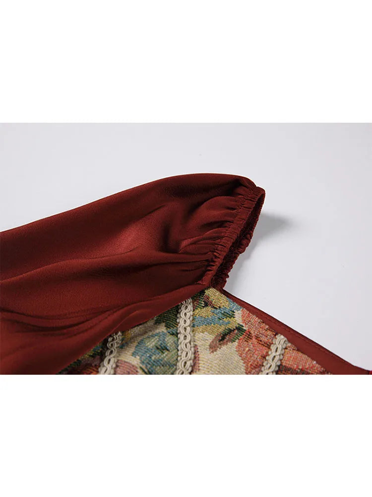 Romantic French Dress 2025 Spring Vintage Mori Girl Mid Long Frocks Female Long Sleeve Fashion Loose Holiday Party Club Dresses