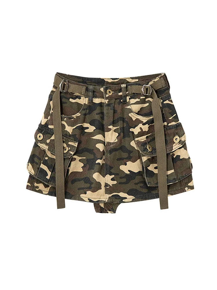 Grey Mini Skirts Womens 2022 High Waist Cargo Skirt Fashion Autumn Winter Woman Skirt Streetwear Short Skirts Pockets For Women