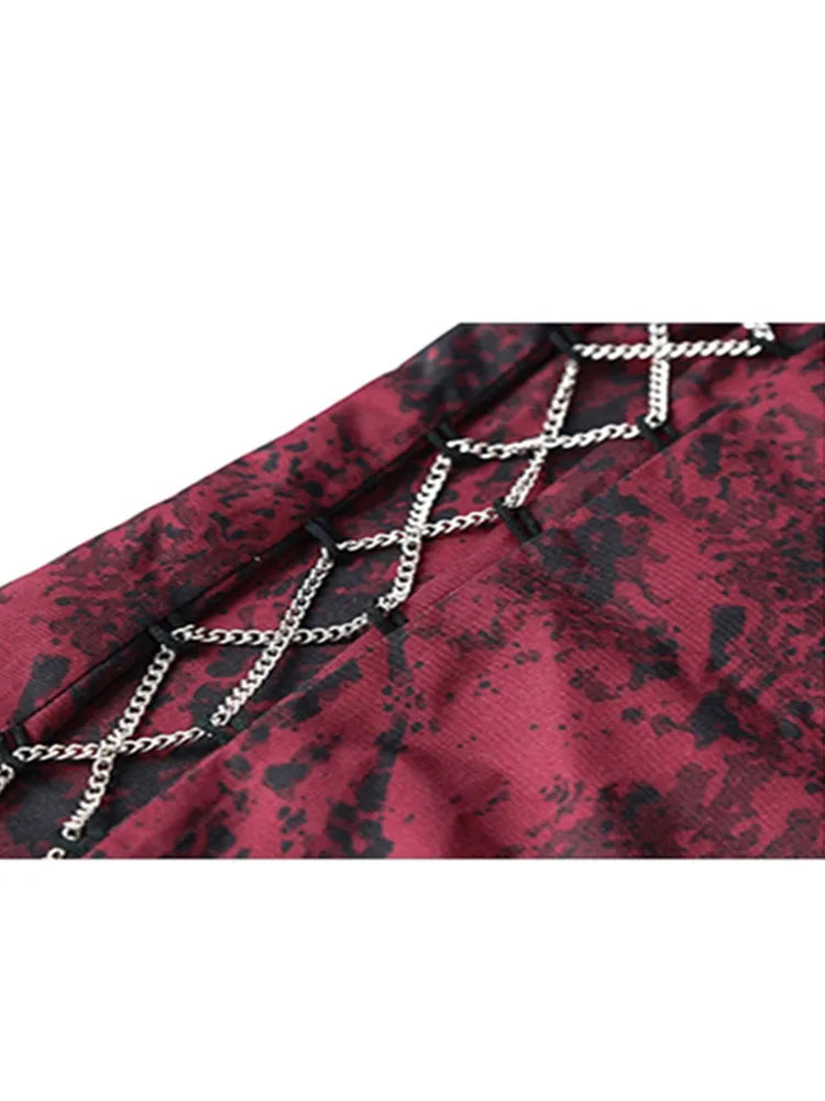 Retro Tie Dyed Women's Spaghetti Strap Dress 2025 Summer Streetwear Sexy Off Shoulder Bandage Y2k Gothic A-Line Mini Dress Girl