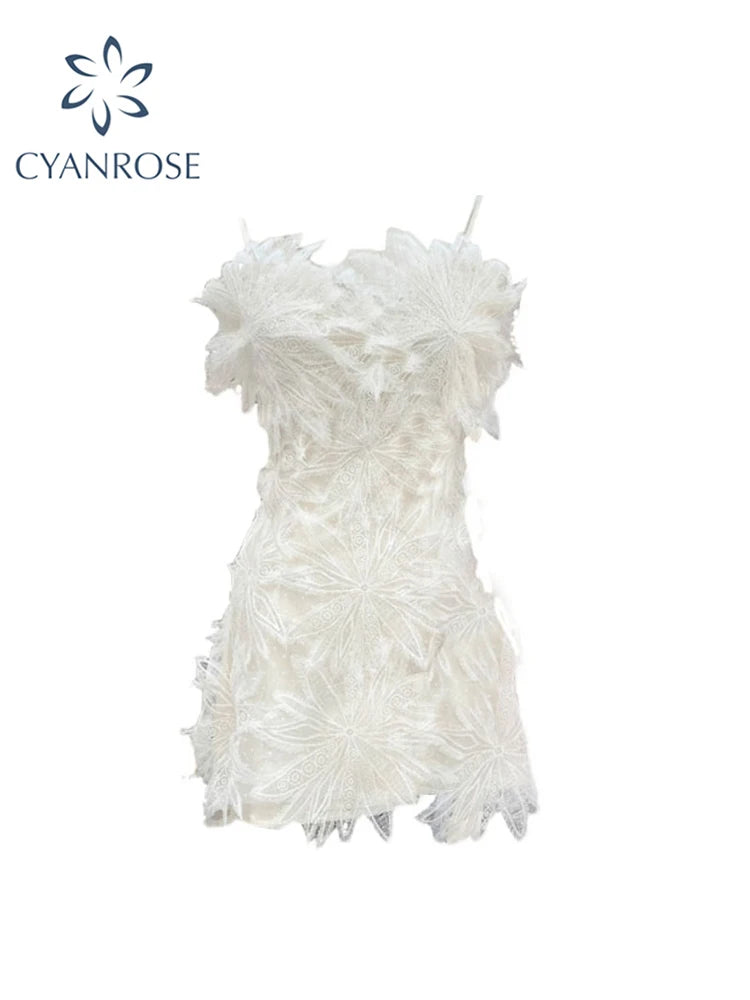 Women's Dresses Summer 2025 Party Club A-line White Dress Elegant Female Vintage Y2k Off Shoulder Mini Dress Girls Clothes