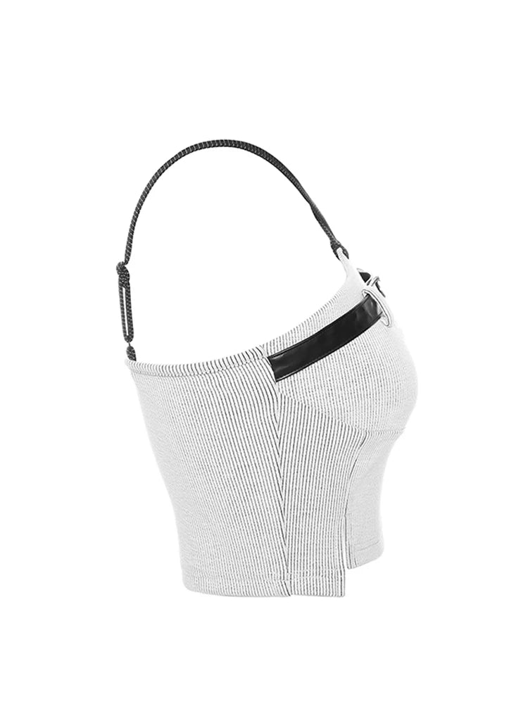 Women's Camisole Spaghetti Strap Crop Top Vintage Y2k Summer Fashion Tank Top Sexy Hollow Out Sleeveless Off Shoulder Vest 2023