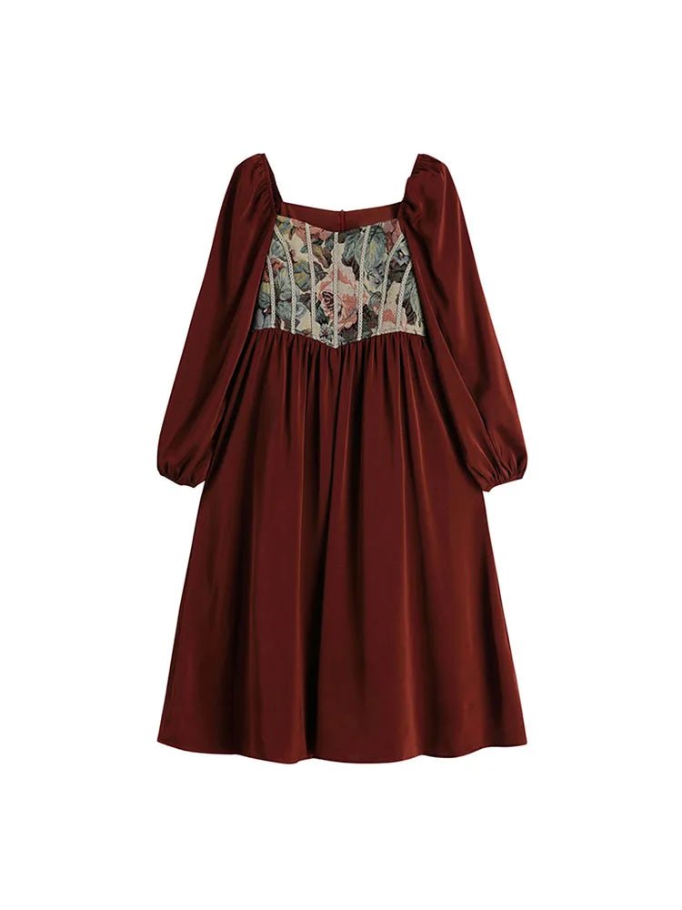 Romantic French Dress 2025 Spring Vintage Mori Girl Mid Long Frocks Female Long Sleeve Fashion Loose Holiday Party Club Dresses