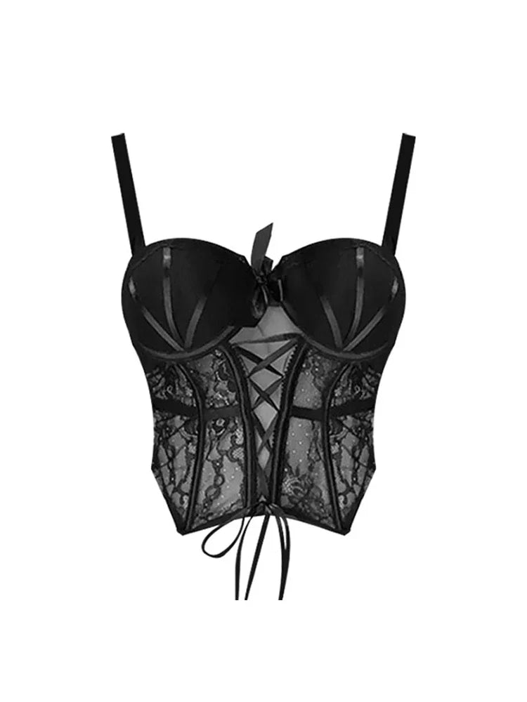 Black Gothic Women's Y2k Crop Top Sleeveless Off Shoulder 2023 Summer Fashion Streetwear Casual Chic Vintage Camisole Tank Tops