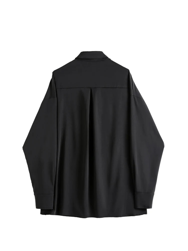 Gothic Punk Blouse - Black Harajuku Loose Long Sleeve Spring/Autumn