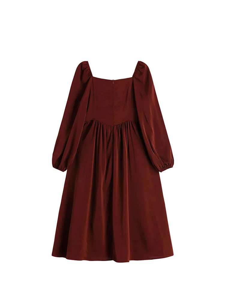 Romantic French Dress 2025 Spring Vintage Mori Girl Mid Long Frocks Female Long Sleeve Fashion Loose Holiday Party Club Dresses