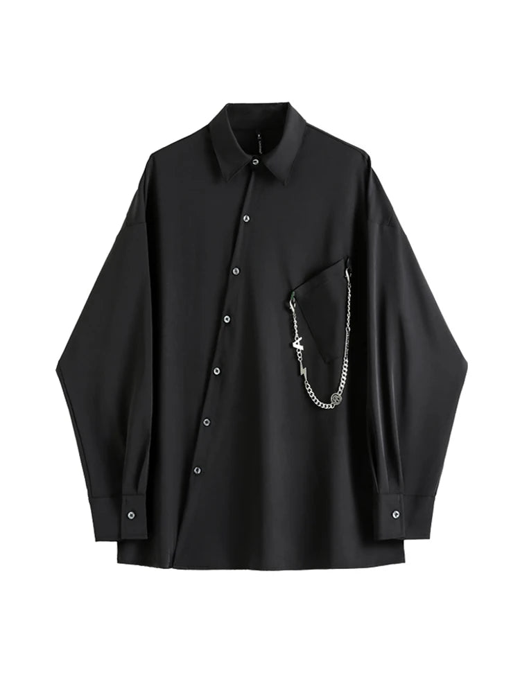 Gothic Punk Blouse - Black Harajuku Loose Long Sleeve Spring/Autumn