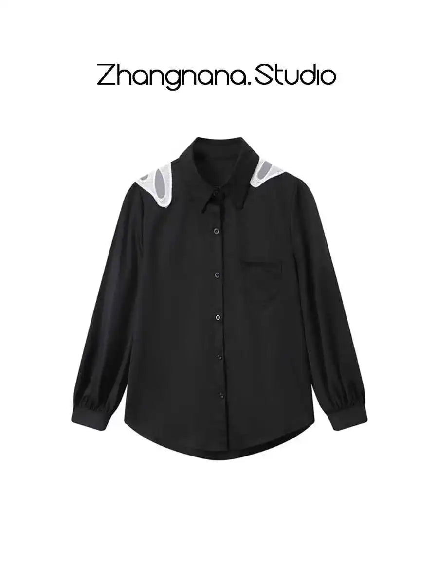 Women's Butterfly Embroidery Shirts and Blouses Y2k Long Sleeve Harajuku 2000s Women Vintage Sweet Shirt For Lady Blusas Tops