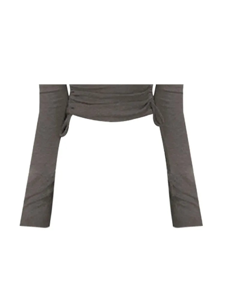 Y2k Sexy Vintage T Shirt Spring Clothes For Women Fashion Crop Top Long Sleeve Skinny Slim Basic Fake Two Pieces Tee Streetwear