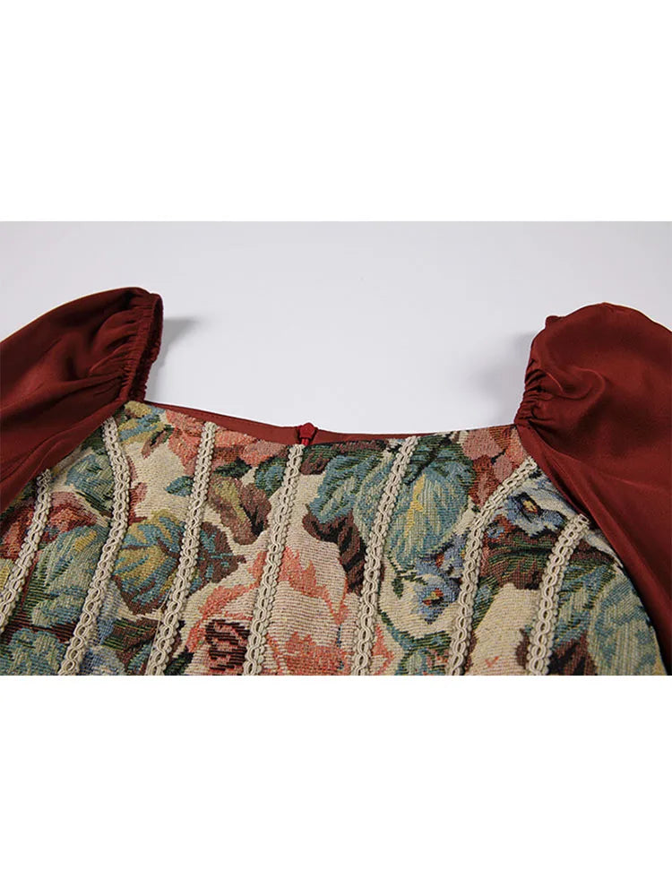 Romantic French Dress 2025 Spring Vintage Mori Girl Mid Long Frocks Female Long Sleeve Fashion Loose Holiday Party Club Dresses