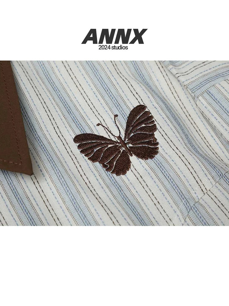 Women's Striped Shirts and Blouses Y2k Long Sleeve Harajuku Streetwear 2000s Women Vintage Sweet Shirt For Lady Blusas Tops