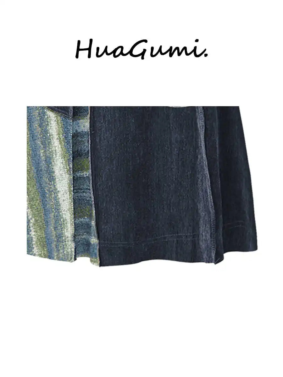 Women Y2k A-line Skirt Harajuku Patchwork Skirts Aesthetic Vintage Harajuku Korean Female Fashion Long Skirt 2000s Clothes