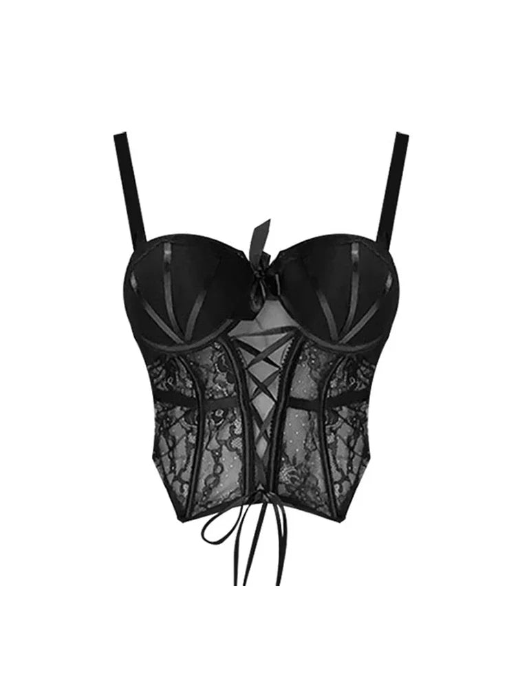 Black Gothic Women's Y2k Crop Top Sleeveless Off Shoulder 2023 Summer Fashion Streetwear Casual Chic Vintage Camisole Tank Tops