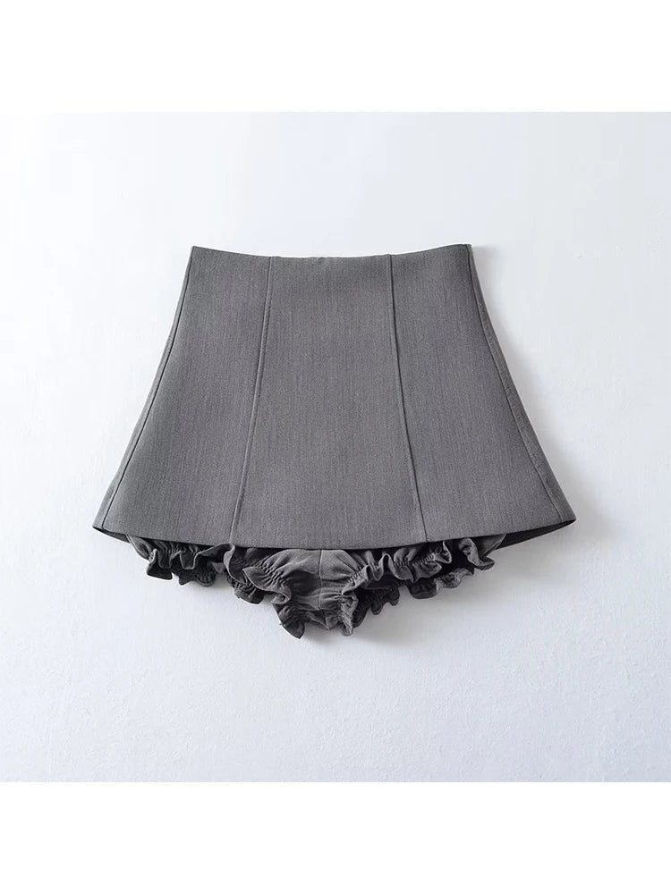 Women Grey Skirt Shorts Harajuku Korean 90s Casual Y2k Mini Skirt Fashion Vintage Black Goth A-line Skirt 2023 Emo 2000s Clothes