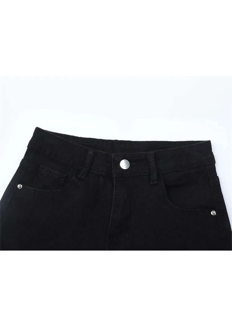 Sexy Slim Summer Women Denim Shorts 2022 New Gothic Black High Waist Short Jeans Y2K Streetwear Female Lace Up Bandage Hot Pants