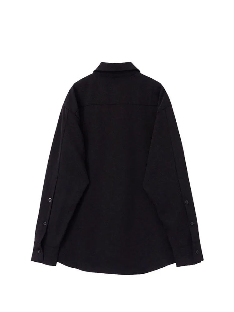 2022 Spring Gothic Punk Women's Blouses Long Sleeve Black Vintage High Street Harajuku Oversize Shirt Female Cardigan Tops