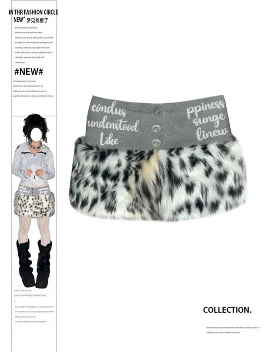 Women Patchwork A-line Pleated Skirt 90s Vintage Aesthetic Y2k Oversize Skirt Harajuku Korean Leopard Print Skirts 2000s Clothes