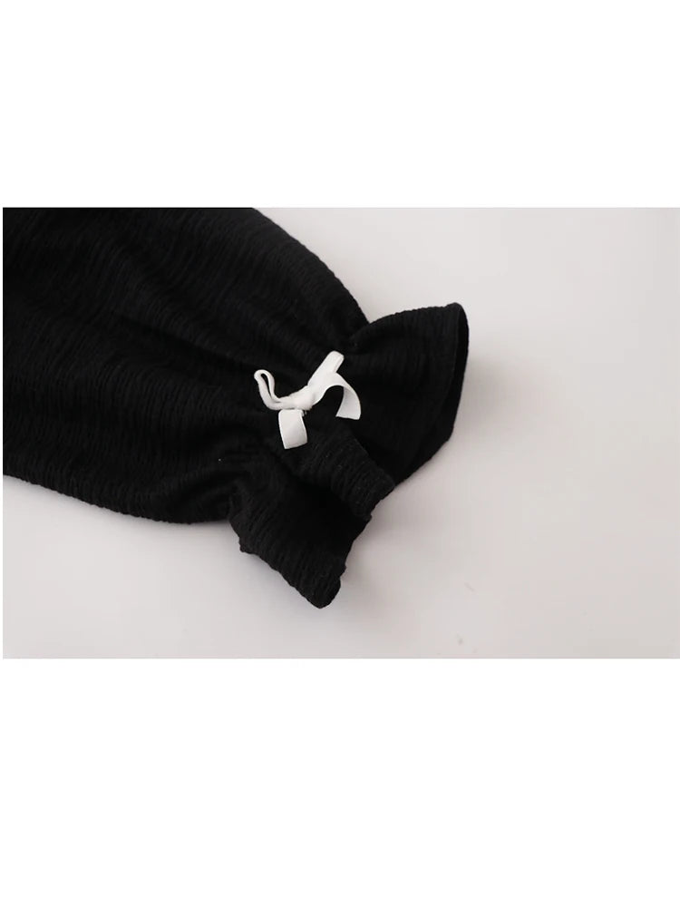 Women's Shirts and Blouses Gothic Black Korean Style Harajuku Fashion Vintage Lace Patchwork Shir Cropt Top Clothes Summer 2023