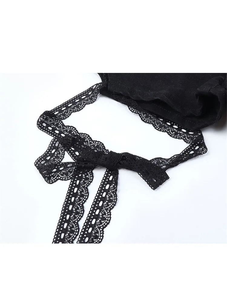 Sexy Slim Summer Women Denim Shorts 2022 New Gothic Black High Waist Short Jeans Y2K Streetwear Female Lace Up Bandage Hot Pants